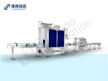 自動16頭醫(yī)用鹽水防腐灌裝、旋蓋生產(chǎn)線